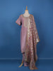 Lavender Floral Embroidery Tissue Silk Salwar Suit - Diadem