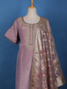 Lavender Floral Embroidery Tissue Silk Salwar Suit - Diadem