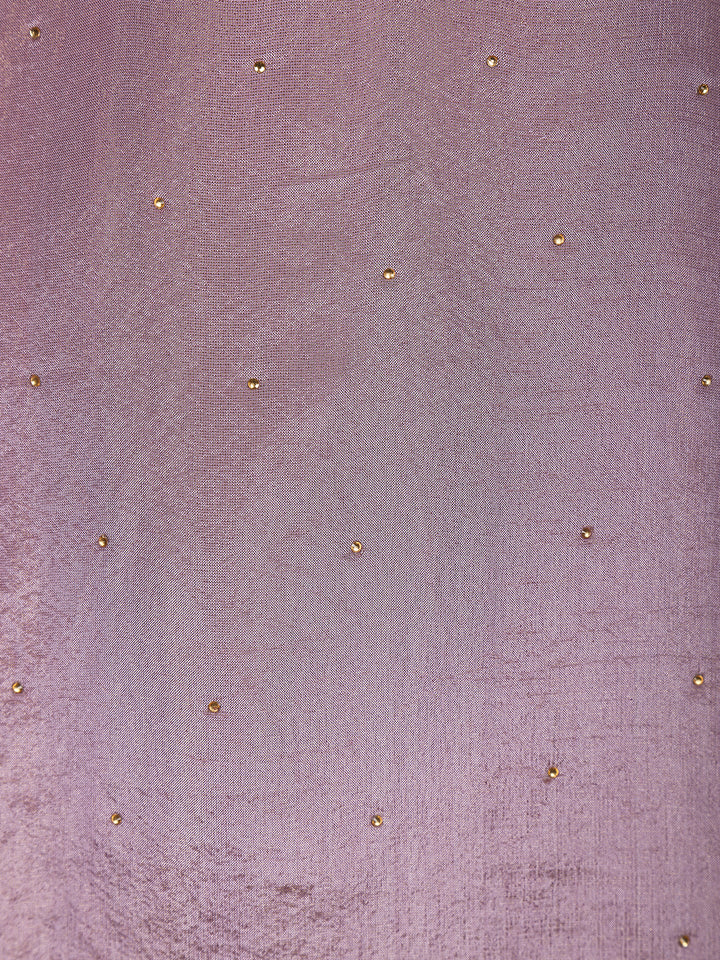 Lavender Floral Embroidery Tissue Silk Salwar Suit - Diadem