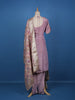 Lavender Floral Embroidery Tissue Silk Salwar Suit - Diadem