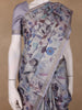 Lavender Floral Printed Tussar Silk Saree - Diadem