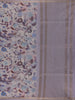 Lavender Floral Printed Tussar Silk Saree - Diadem