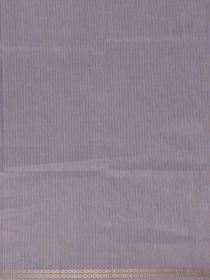 Lavender Floral Printed Tussar Silk Saree - Diadem