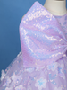 Lavender Floral Sequin Embellished Kids Net Gown with Statement Bow