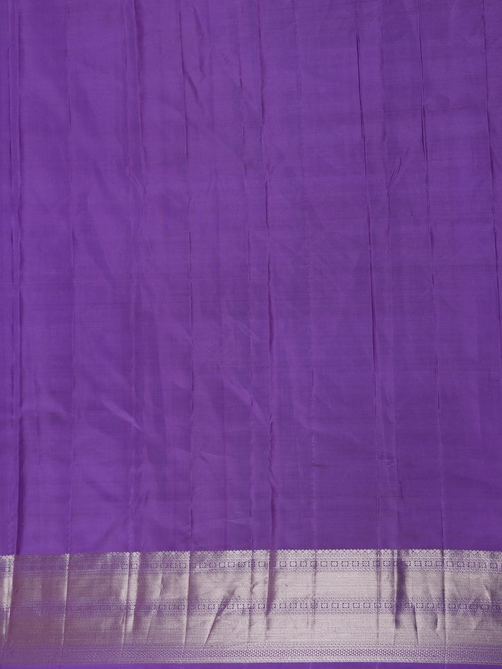 Lavender Floral Woven Pure Kanchipuram Silk Saree - Diadem