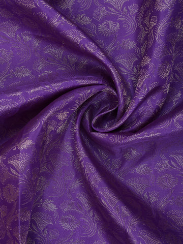 Lavender Floral Woven Pure Kanchipuram Silk Saree - Diadem