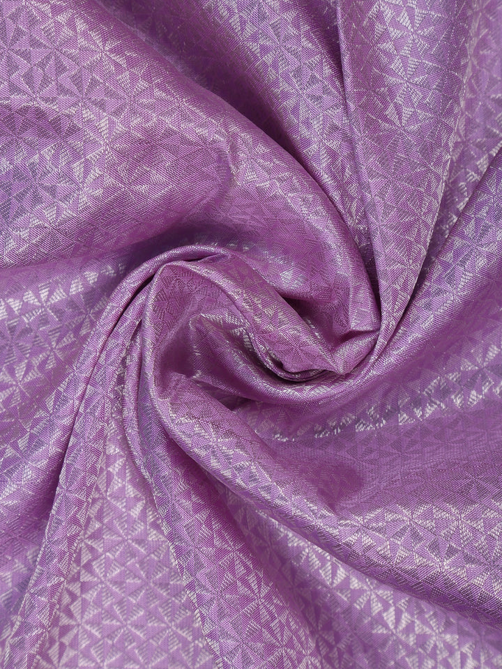 Lavender Floral Woven Pure Kanchipuram Silk Saree - Diadem