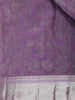 Lavender Floral Woven Pure Kanchipuram Silk Saree - Diadem