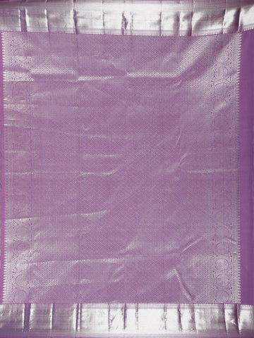 Lavender Floral Woven Pure Kanchipuram Silk Saree - Diadem