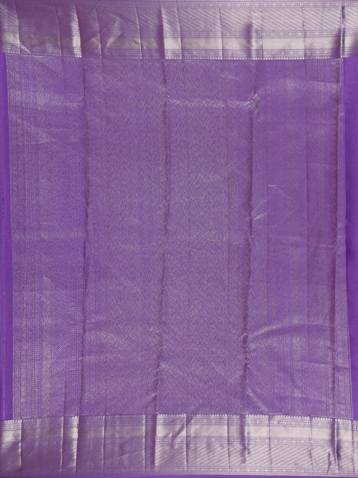 Lavender Floral Woven Pure Kanchipuram Silk Saree - Diadem