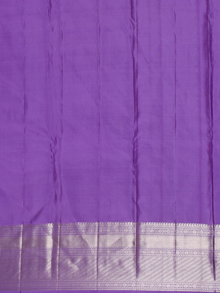 Lavender Floral Woven Pure Kanchipuram Silk Saree - Diadem