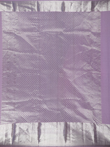 Lavender Floral Woven Pure Kanchipuram Silk Saree - Diadem