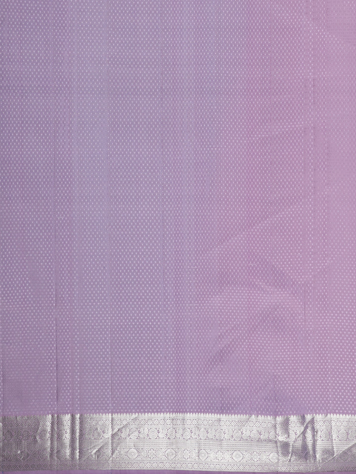 Lavender Floral Woven Pure Kanchipuram Silk Saree - Diadem