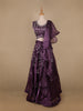 Lavender Floral and Stone Embroidery Bridesmaid Organza Lehenga - Diadem