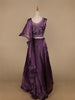 Lavender Floral and Stone Embroidery Bridesmaid Organza Lehenga - Diadem