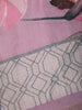 Lavender Geometric and Floral Printed Cotton Saree - Diadem