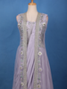 Lavender Grey Floral Embroidered Jacket Style Georgette Lehenga