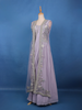 Lavender Grey Floral Embroidered Jacket Style Georgette Lehenga