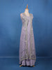 Lavender Grey Floral Embroidered Jacket Style Georgette Lehenga