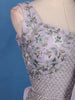 Lavender Grey Floral Embroidered Jacket Style Georgette Lehenga