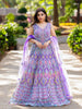 Lavender Net Mirror Worked Party Wear Gown