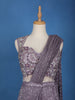 Lavender Sequin Designs Net Ready To Wear Saree with Designer Blouse - Diadem