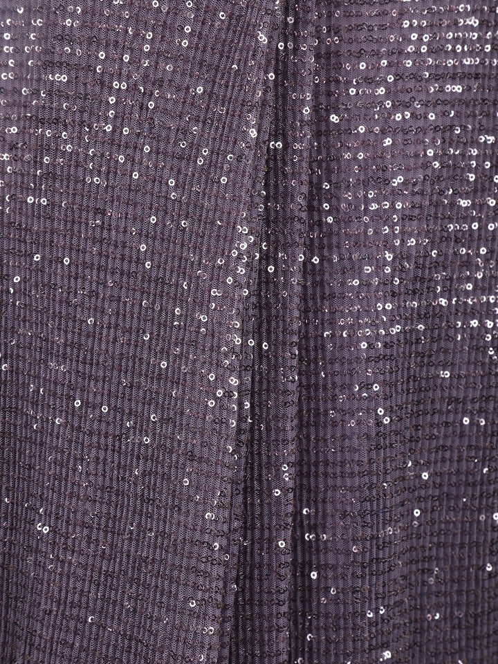 Lavender Sequin Designs Net Ready To Wear Saree with Designer Blouse - Diadem