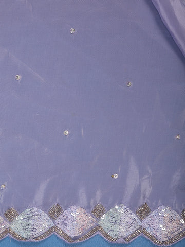 Lavender Sequin Embellishment Georgette Saree - Diadem
