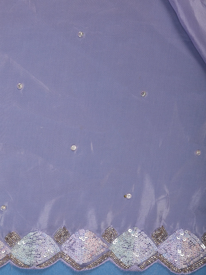 Lavender Sequin Embellishment Georgette Saree - Diadem