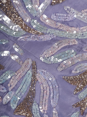 Lavender Sequin Embellishment Georgette Saree - Diadem