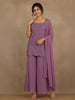 Lavender Sequins Design Georgette Palazzo Suit with Dupatta