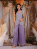 Lavender Sequins Design Organza Palazzo Suit with Choker Dupatta