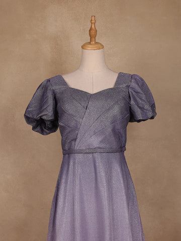 Lavender Shimmer Solid And Glitter Party Wear Gown - Diadem