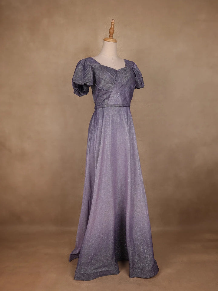 Lavender Shimmer Solid And Glitter Party Wear Gown - Diadem