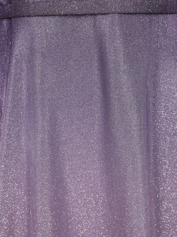 Lavender Shimmer Solid And Glitter Party Wear Gown - Diadem