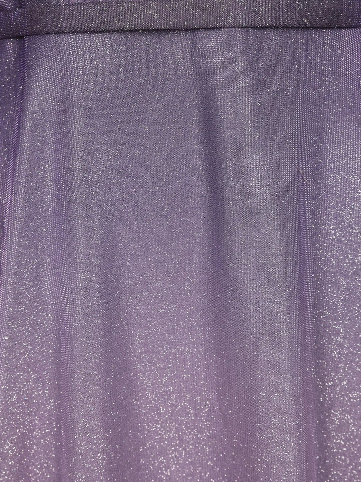 Lavender Shimmer Solid And Glitter Party Wear Gown - Diadem