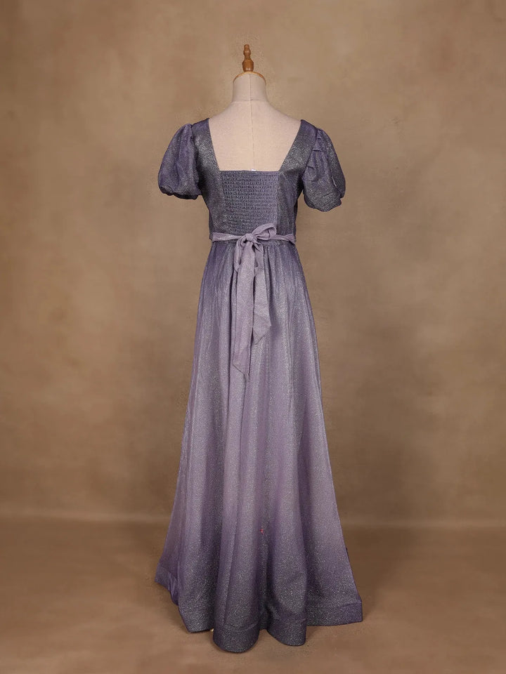Lavender Shimmer Solid And Glitter Party Wear Gown - Diadem