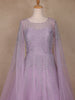 Lavender Stone Worked Net Bridal Gown - Diadem