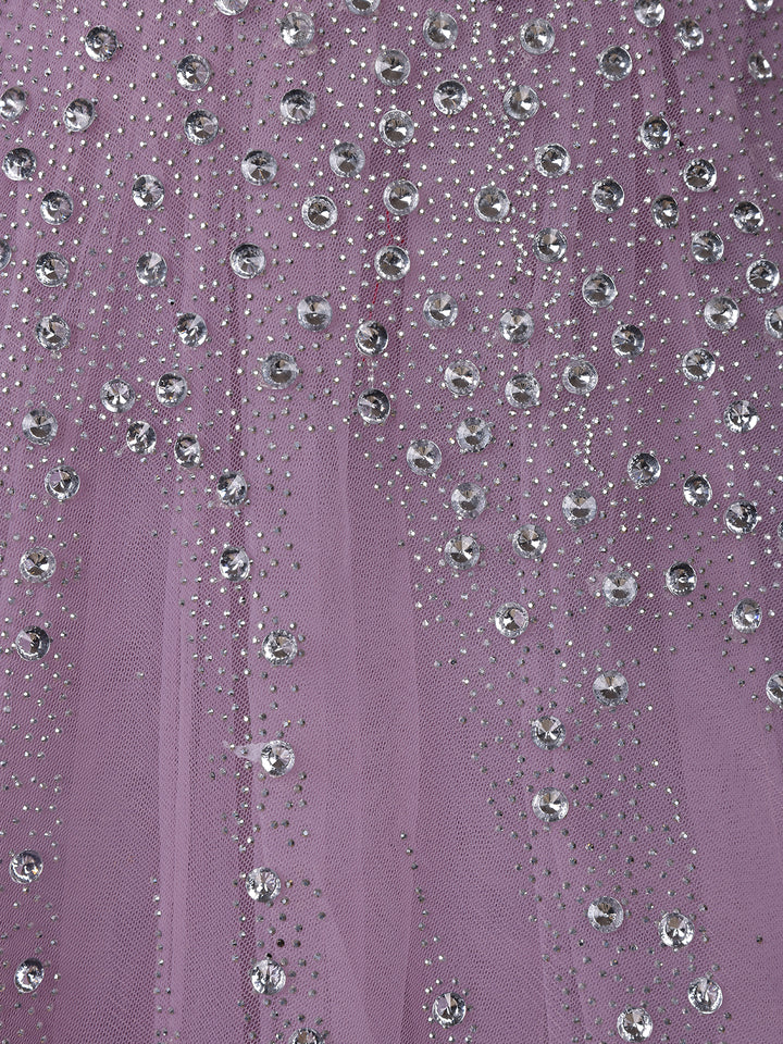 Lavender Stone Worked Net Bridal Gown - Diadem