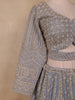Lavender and Pink Ombre Sequins Embroidered Net Lehenga with Dupatta