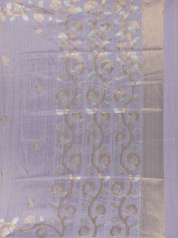 Lavender floral Design Semi Tissue Saree - Diadem