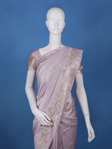 Lavender floral Design Semi Tissue Saree - Diadem