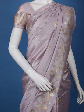 Lavender floral Design Semi Tissue Saree - Diadem