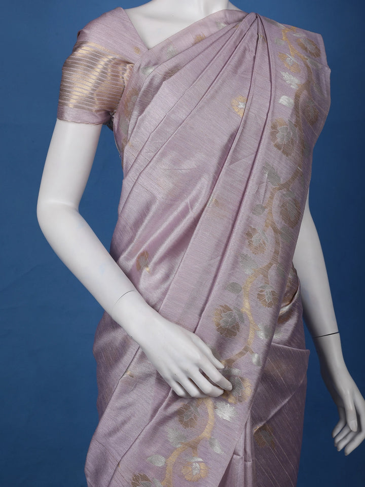 Lavender floral Design Semi Tissue Saree - Diadem