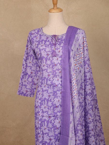 Laver Floral Design Printed Cotton Salwar Suit - Diadem