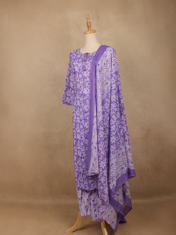 Laver Floral Design Printed Cotton Salwar Suit - Diadem