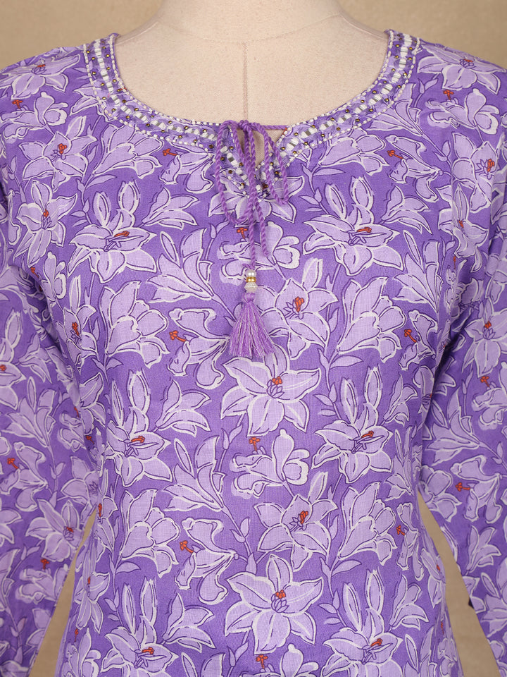 Laver Floral Design Printed Cotton Salwar Suit - Diadem