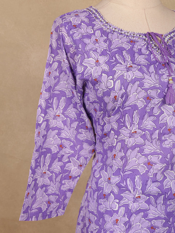 Laver Floral Design Printed Cotton Salwar Suit - Diadem