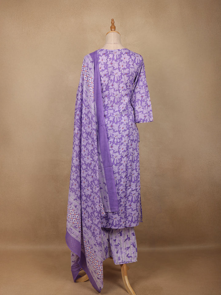 Laver Floral Design Printed Cotton Salwar Suit - Diadem