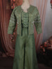 Leaf Green Beads  Embroidered Design Tissue Organza Palazzo Suit with Coat